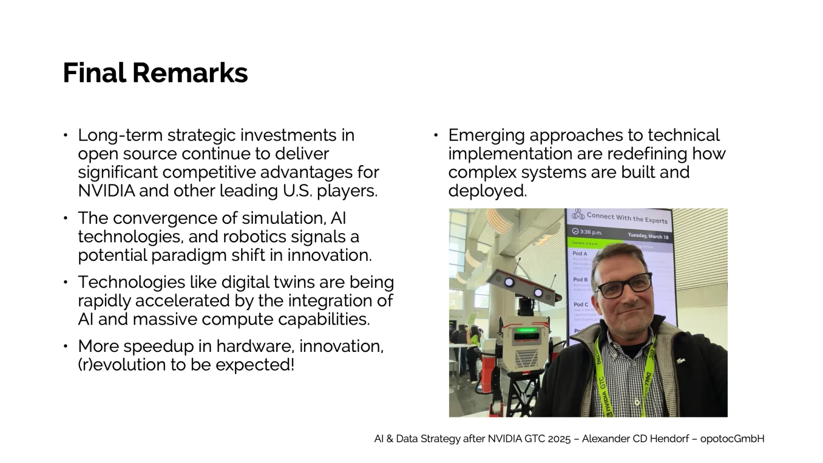 Folie aus dem Vortrag „Beyond Agents: What AI Strategy Really Needs in 2025"