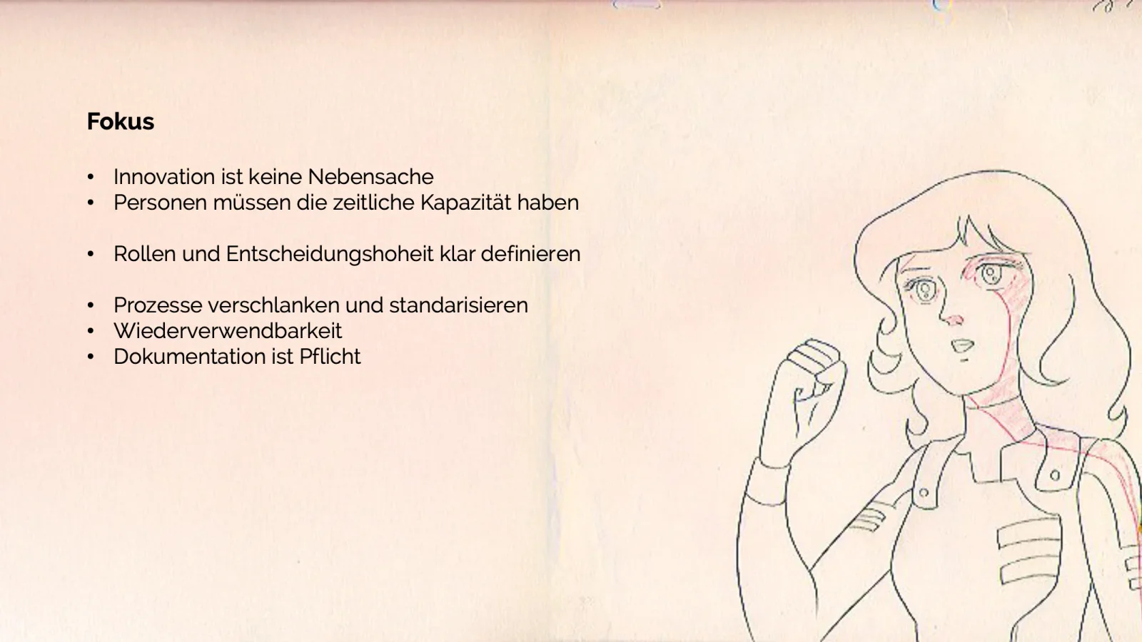 Slide aus dem KI-Navigator-Vortrag — Akt 3: Die Erfolgsfaktoren: Fokus
