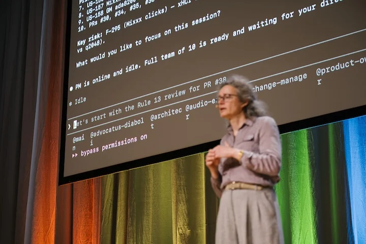 Gabriela Bogk, CISO at Mobile.de, in her keynote "Honey, I vibe coded some crypto" at PyCon DE & PyData 2026, Darmstadt
