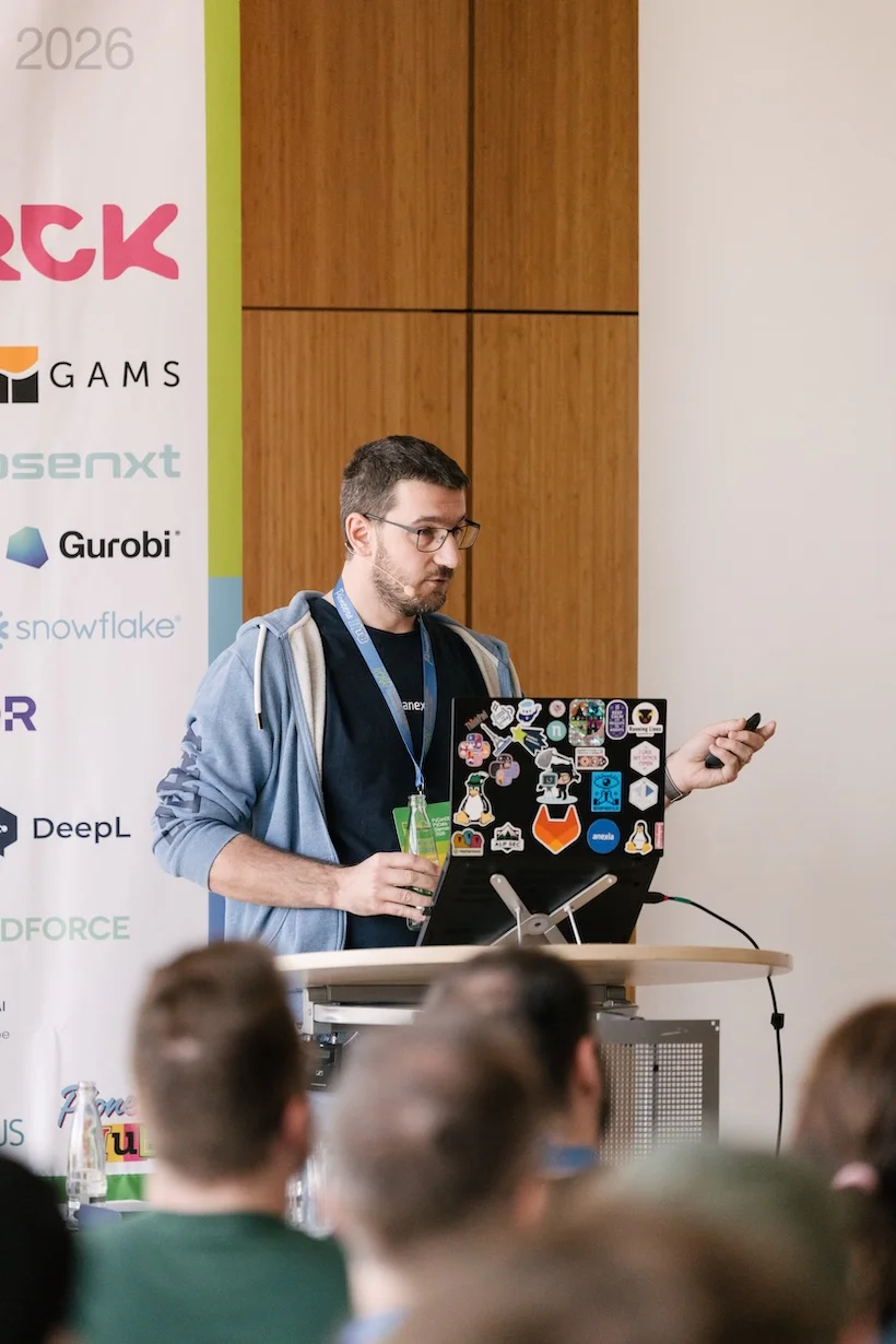 Harald Nezbeda in his talk "Building Secure Environments for CLI Code Agents" at PyCon DE & PyData 2026